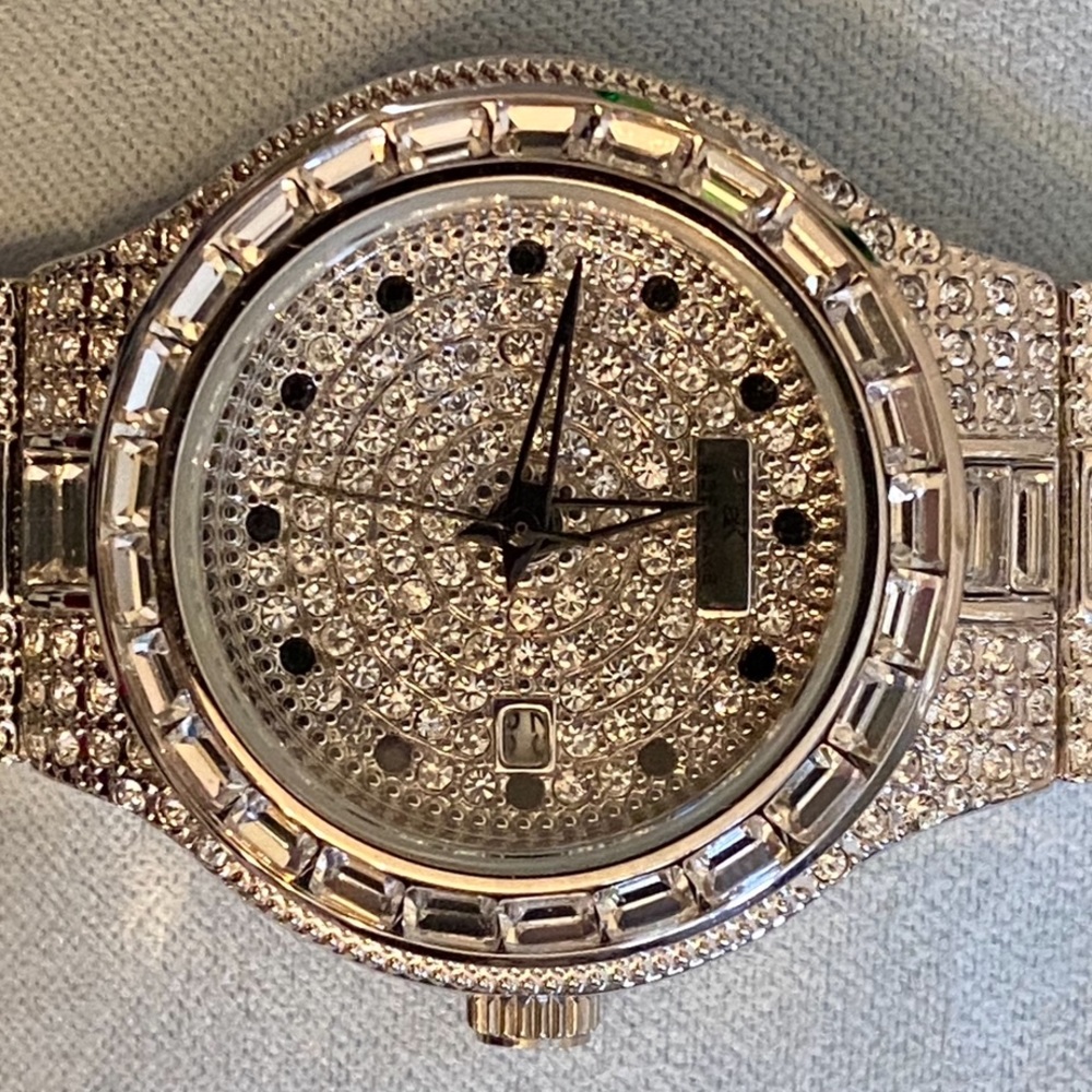 NEW/NEVER WORN ADEE KAYE BEDAZZLED QUARTZ WATCH ~ - Picture 2 of 7